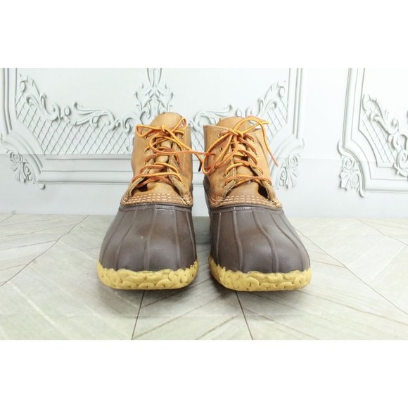 LL Bean 6" Unlined Brown Leather Waterproof Duck Boots Size 10 M - Picture 3 of 10
